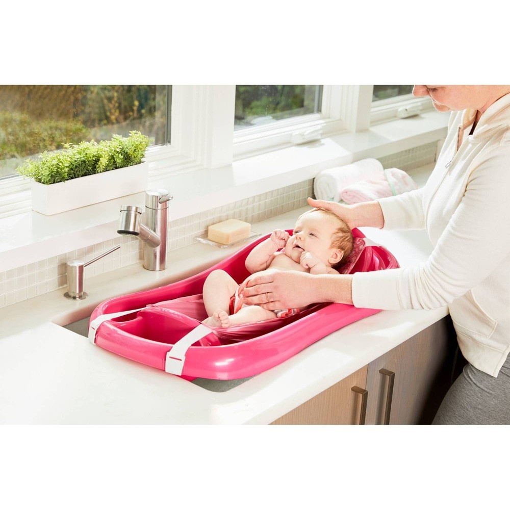 slide 2 of 4, The First Years Sure Comfort Deluxe Newborn-to-Toddler Tub with Sling - Pink, 1 ct