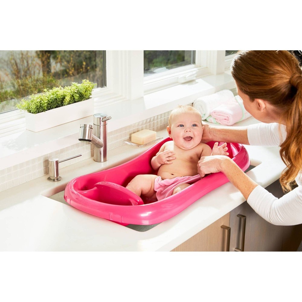 slide 3 of 4, The First Years Sure Comfort Deluxe Newborn-to-Toddler Tub with Sling - Pink, 1 ct