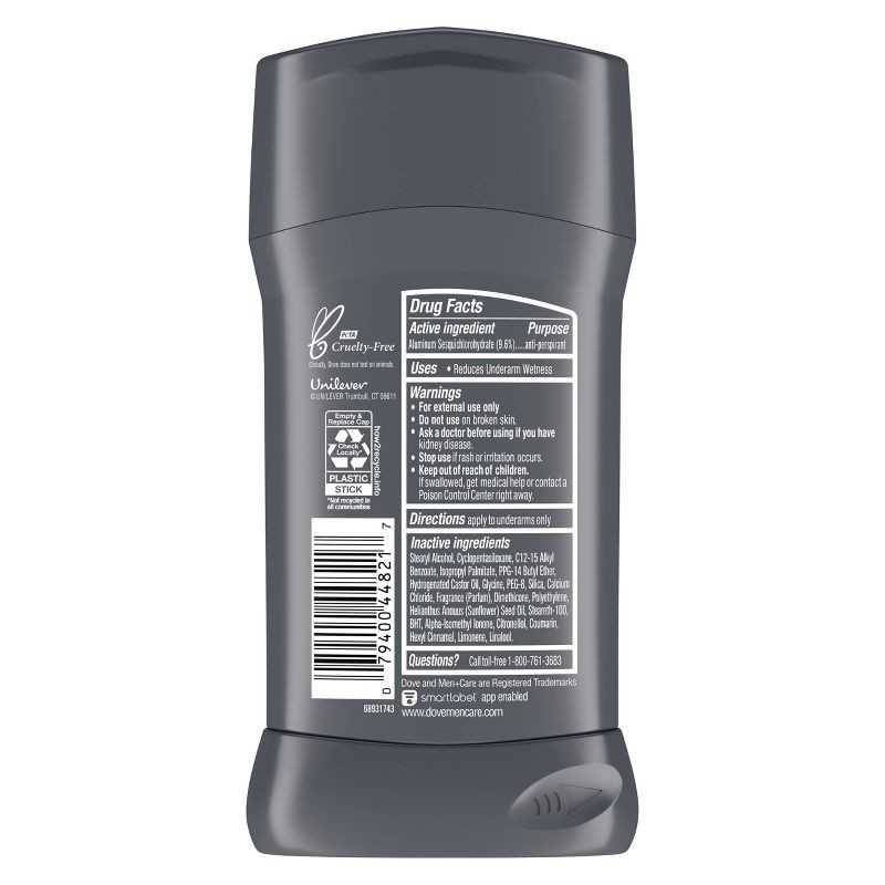 slide 4 of 12, Dove Men+Care 72-Hour Stain Defense Stick Antiperspirant & Deodorant - Cool - 2.7oz, 2.7 oz