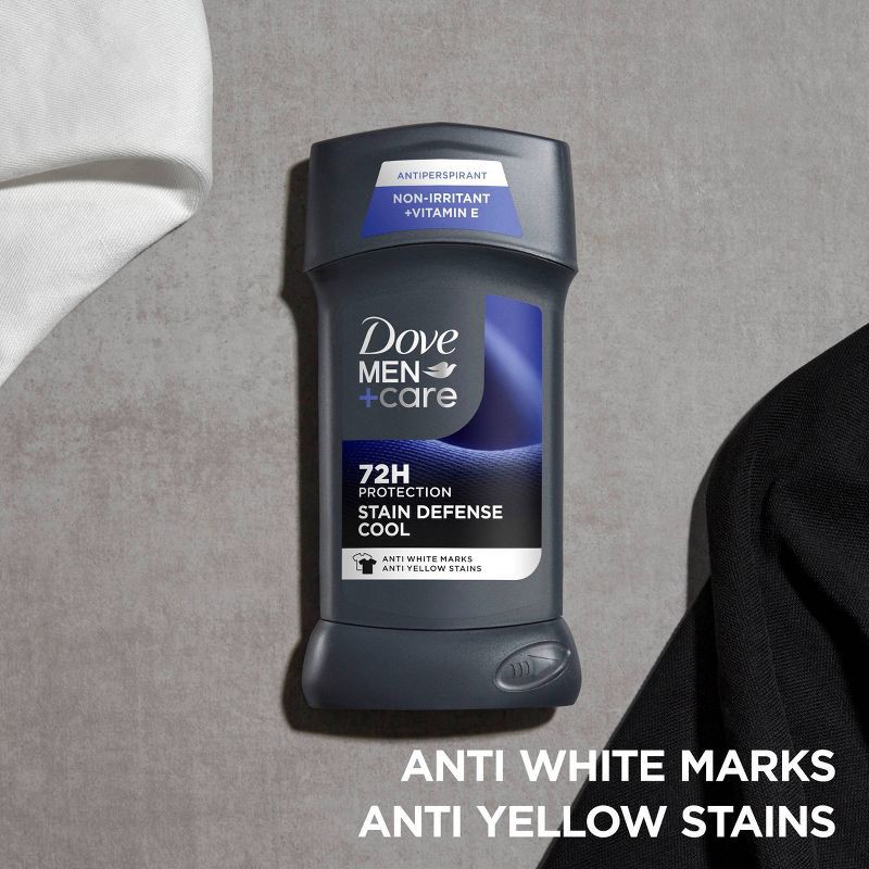 slide 4 of 7, Dove Men+Care 72hr Solid Antiperspirant & Deodorant Stick Stain Defense Cool - 2.7oz, 2.7 oz