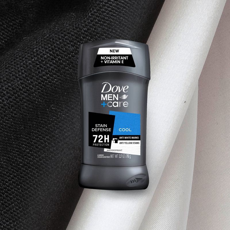 slide 7 of 12, Dove Men+Care 72-Hour Stain Defense Stick Antiperspirant & Deodorant - Cool - 2.7oz, 2.7 oz