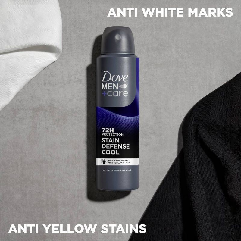 slide 3 of 6, Dove Men+Care 72-Hour Stain Defense Dry Spray Antiperspirant & Deodorant Cool - 3.8oz, 3.8 oz