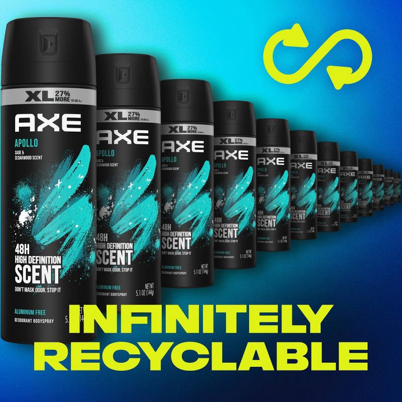 slide 4 of 5, Axe Apollo All-Day Fresh Deodorant Body Spray - 5.1oz, 5.1 oz