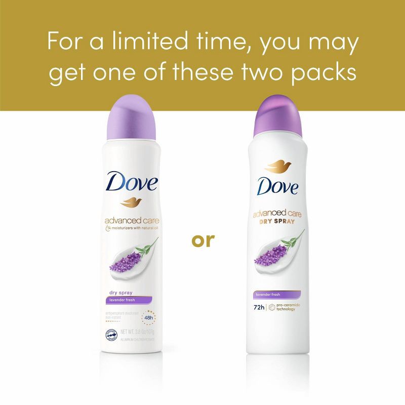 slide 7 of 7, Dove Beauty Advanced Care Lavender Fresh 48-Hour Women's Antiperspirant & Deodorant Dry Spray – 3.8oz, 3.8 oz