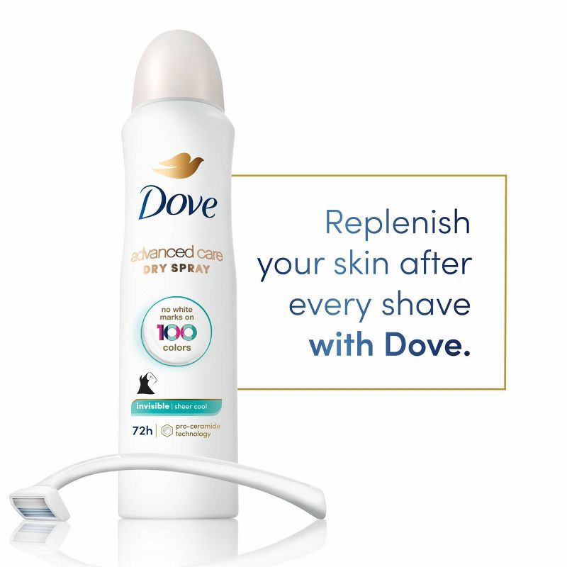 slide 3 of 6, Dove Beauty Advanced Care Sheer Cool 72-Hour Women's Antiperspirant & Deodorant Dry Spray - 3.8oz, 3.8 oz