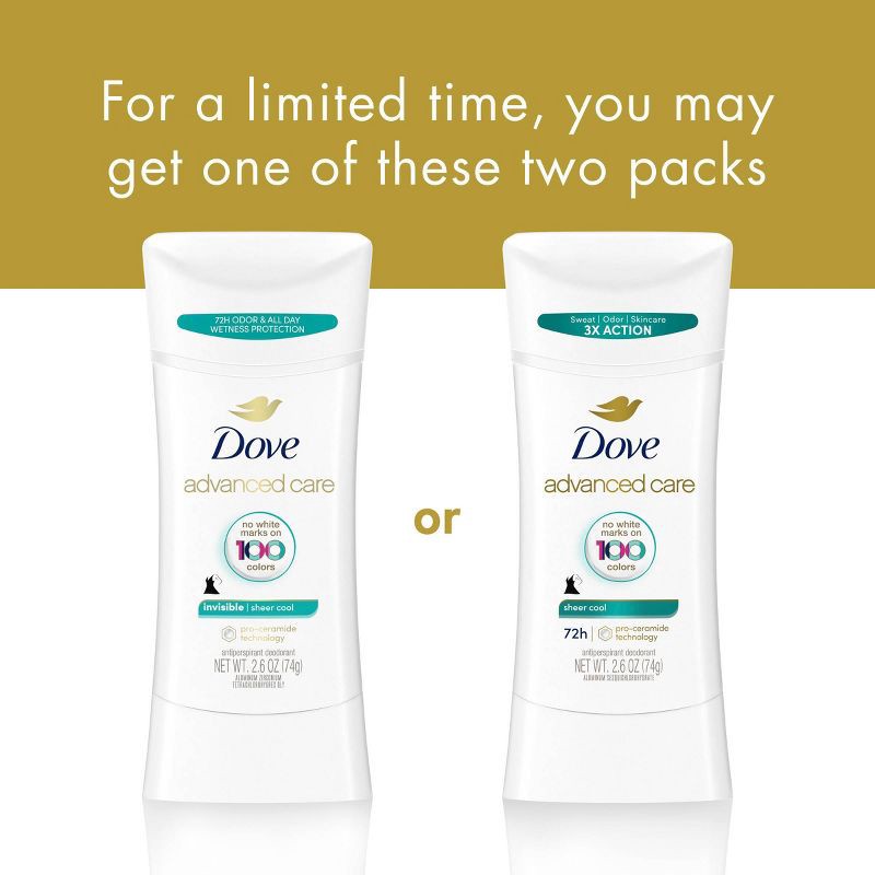 slide 3 of 7, Dove Beauty Advanced Care Sheer Cool 72-Hour Women's Solid Antiperspirant & Deodorant - 2.6oz, 2.6 oz