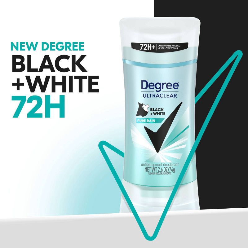 slide 7 of 7, Degree Ultraclear Black + White Pure Rain 72-Hour Antiperspirant & Deodorant - 2.6oz, 2.6 oz