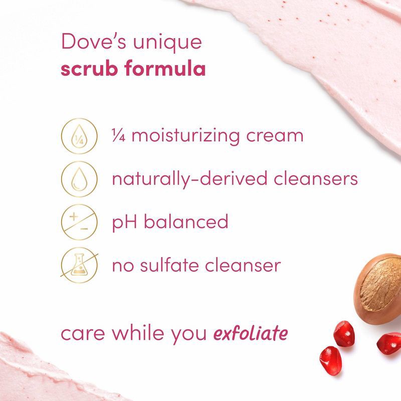 slide 8 of 10, Dove Beauty Dove Pomegranate Seeds & Shea Butter Exfoliating Body Scrub - 10.5 oz, 10.5 oz