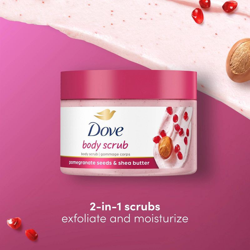 slide 9 of 10, Dove Beauty Dove Pomegranate Seeds & Shea Butter Exfoliating Body Scrub - 10.5 oz, 10.5 oz