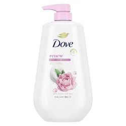 Dove Beauty Dove Renew Body Wash Pump Peony & Rose Oil Nourishing 24hr Lotion-Soft Skin - 30.6 fl oz