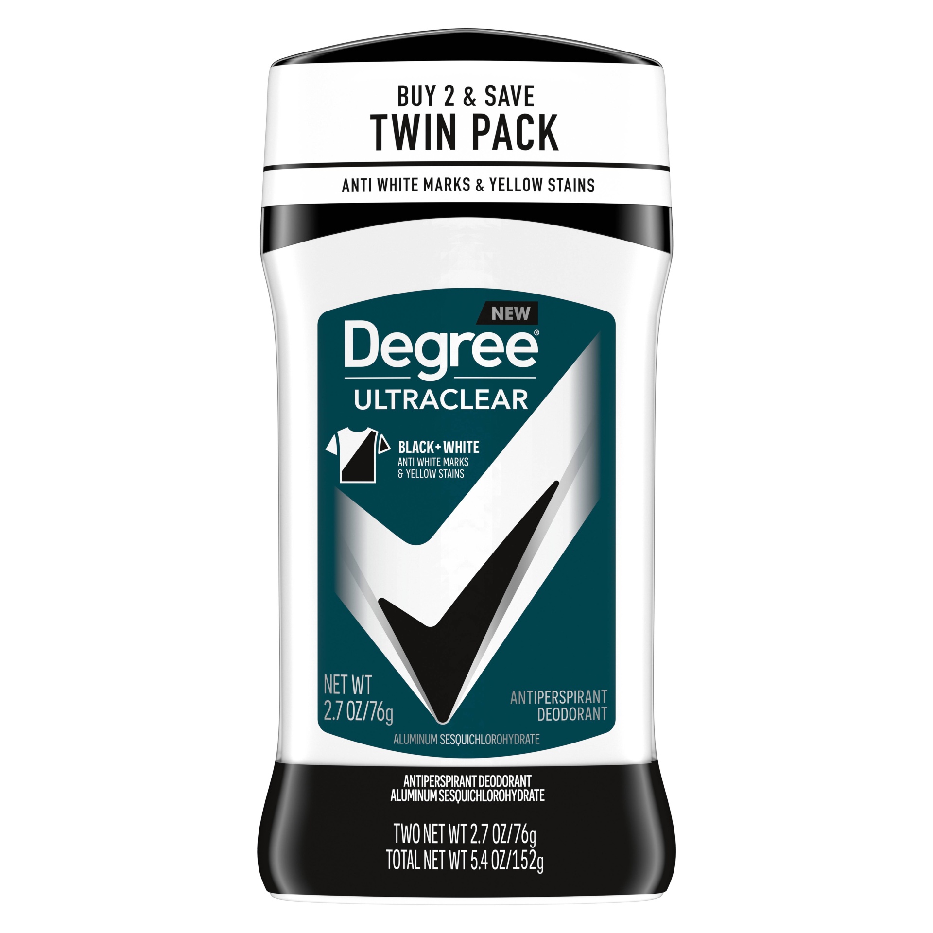 slide 1 of 5, Degree Men Ultraclear Black + White 48-Hour Antiperspirant & Deodorant Stick - 2.7oz, 5.4 oz