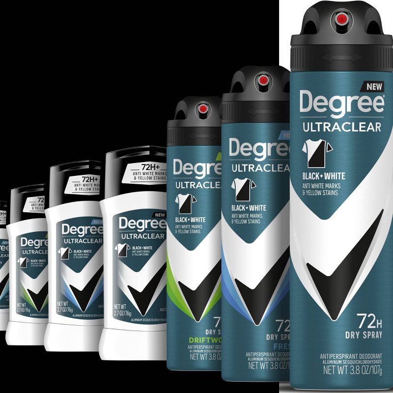 slide 8 of 8, Degree Men Ultraclear Black + White 72-Hour Antiperspirant & Deodorant - 2.7oz/2pk, 2 ct; 2.7 oz