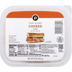 Publix Sliced Cooked Ham With Water Added
