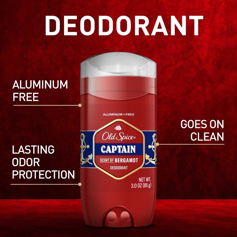 slide 3 of 8, Old Spice Men's Red Collection Captain Deodorant - 3oz, 3 oz