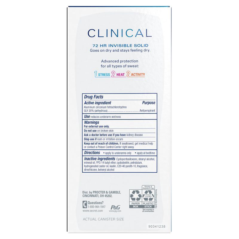 slide 11 of 11, Secret Clinical Strength Invisible Solid Antiperspirant & Deodorant for Women - Clean Lavender - 2.6oz, 2.6 oz