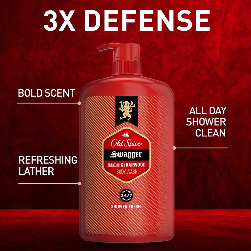 slide 2 of 10, Old Spice Men's Swagger with Cedarwood Body Wash - 33.4 fl oz, 33.4 fl oz
