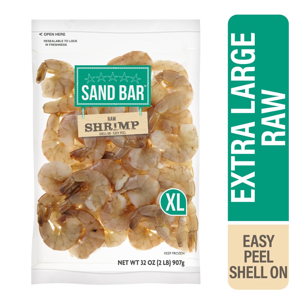 slide 1 of 4, Sand Bar Shellon Easy Peel Raw XL Shrimp, 32 oz