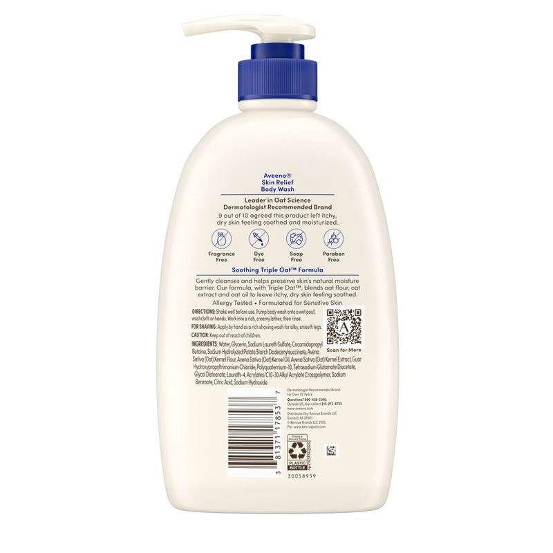 slide 7 of 10, Aveeno Skin Relief Body Wash - 33 fl oz, 33 fl oz