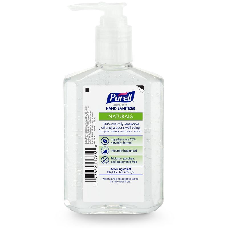 slide 2 of 7, Purell Advanced Hand Sanitizer Naturals with Plant Based Alcohol Pump Bottle - 8 fl oz, 8 fl oz