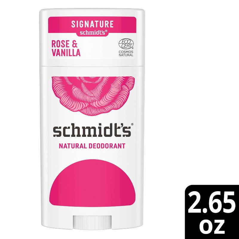 slide 1 of 1, Schmidt's Rose + Vanilla Aluminum-Free Natural Deodorant Stick - 2.65oz, 2.65 oz