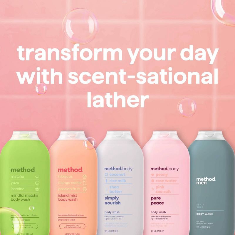 slide 5 of 8, Method Body Wash Pure Peace - 18 fl oz, 18 fl oz