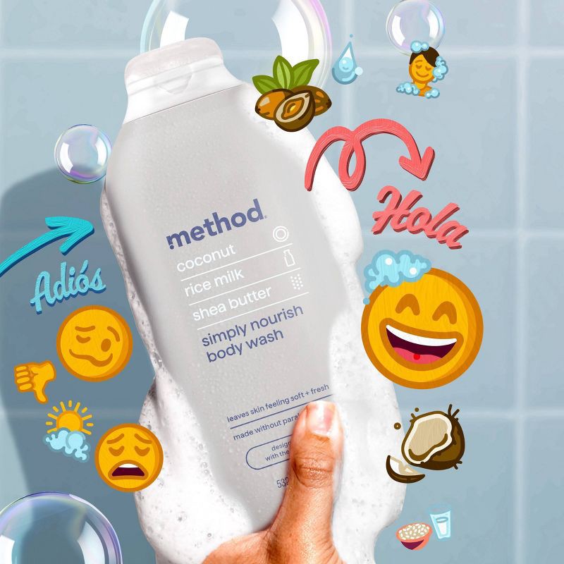 slide 3 of 8, Method Body Wash Simply Nourish - 18 fl oz, 18 fl oz