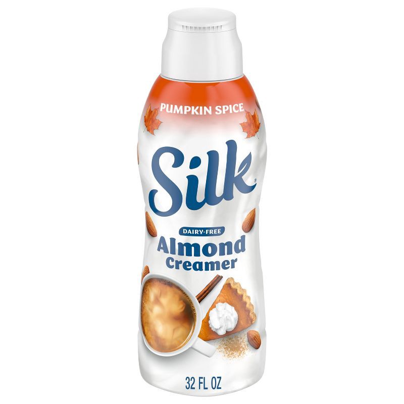 slide 1 of 13, Silk Pumpkin Spice Dairy-Free Almond Milk Coffee Creamer - 1qt, 1 qt