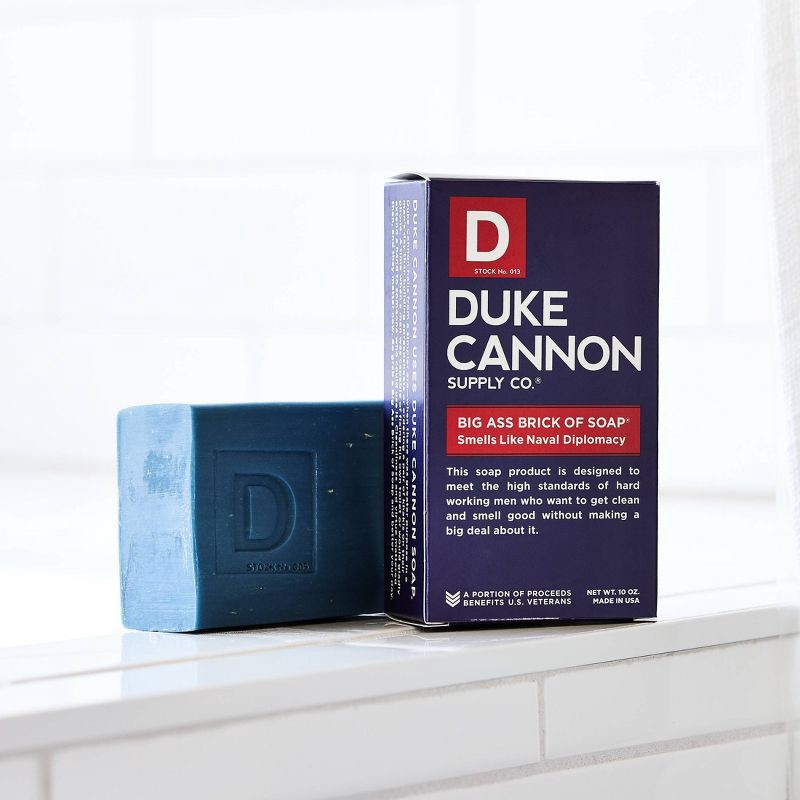 slide 4 of 8, Duke Cannon Supply Co. Duke Cannon Naval Diplomacy Big Brick of Soap - Bergamot & Aquatic Musk Bar Soap for Men - 10 oz, 10 oz