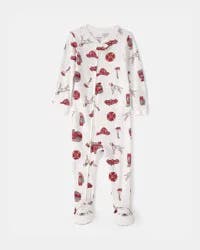 Carters Baby Boy Firetruck 100% Cotton Snug Fit 1-Piece Pajama Set - White White 24M