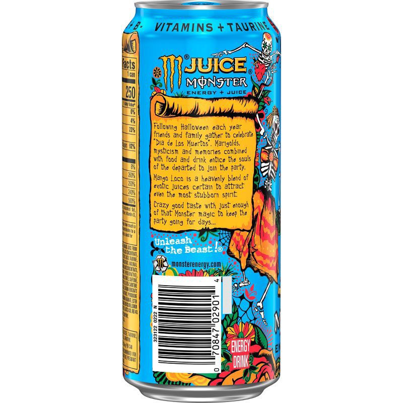 slide 6 of 8, Monster Energy Juice Monster, Mango Loco - 16 fl oz Can, 16 fl oz