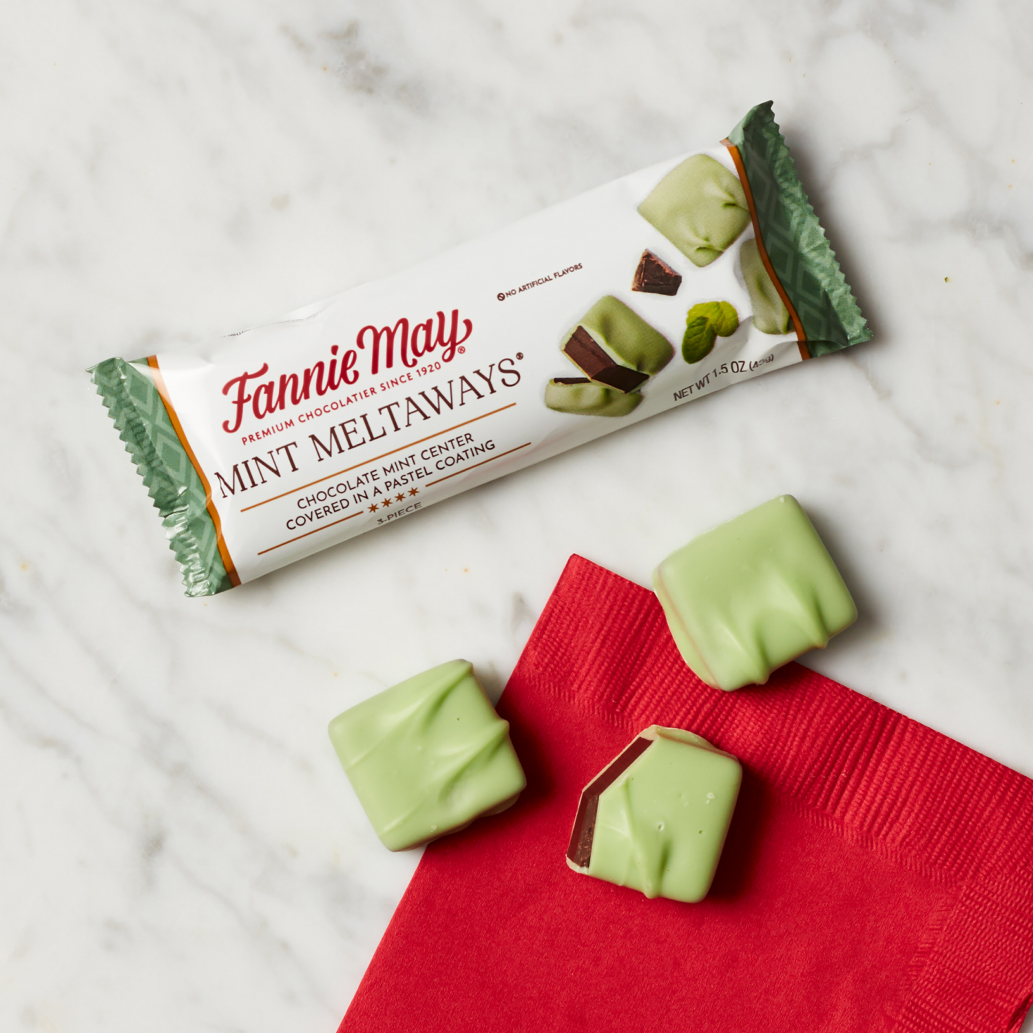 slide 2 of 3, Fannie May Mint Meltaway Candy, 1.5 oz