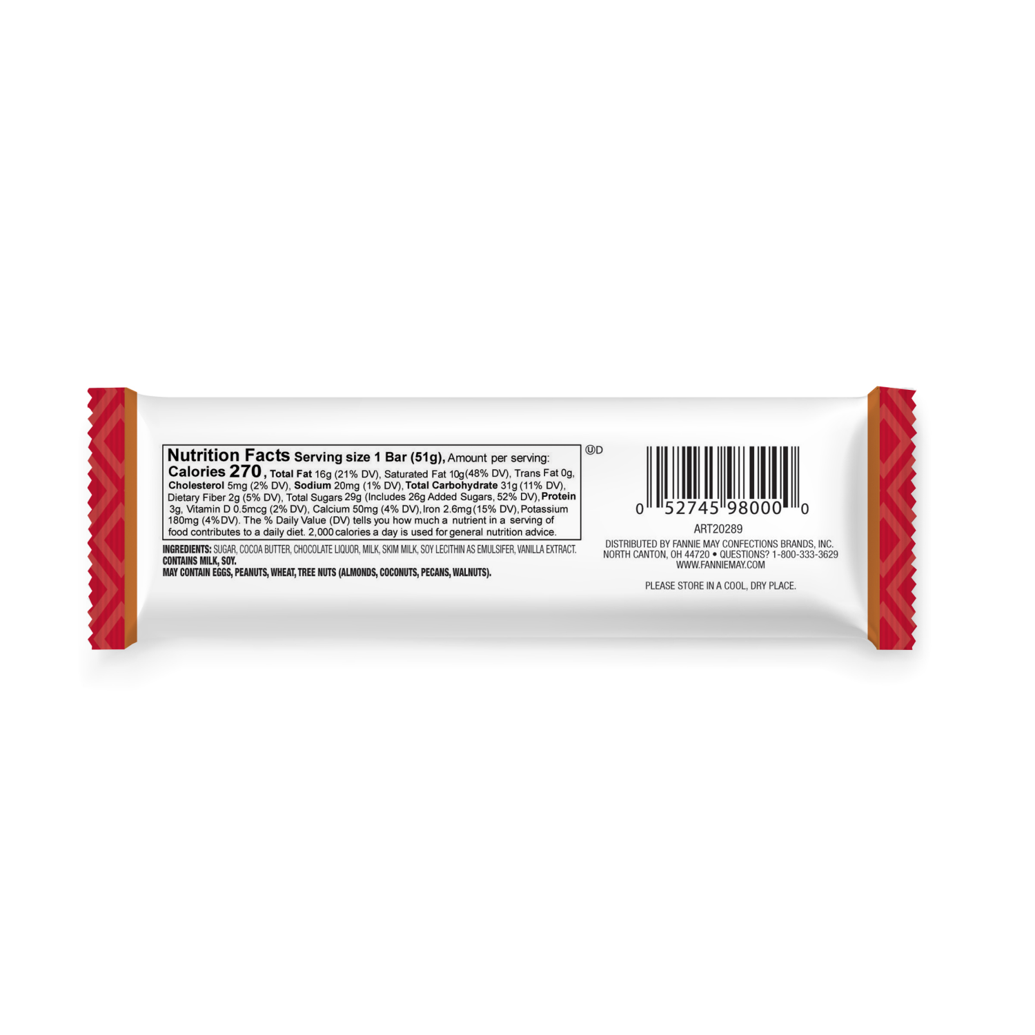 slide 2 of 2, Fannie May Chocolate Bar, 1.8 oz