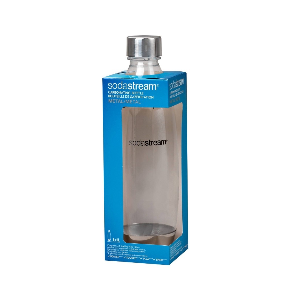 slide 4 of 4, SodaStream 1L Slim Limited Edition Silver Carbonating Bottle, 1 ct