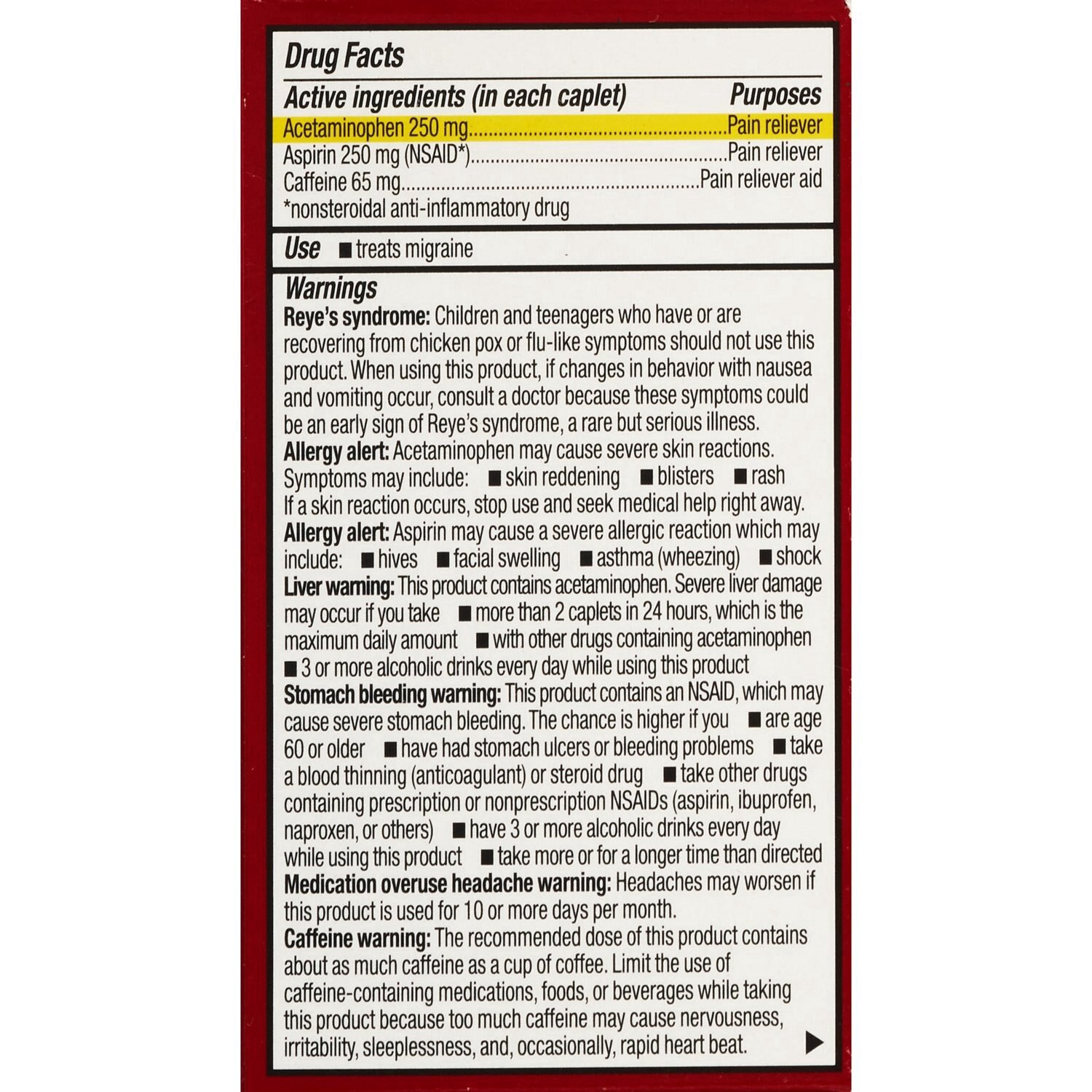 slide 4 of 10, Cvs Migraine Relief Acetaminophen Aspirin (Nsaid) & Caffeine Tablets, 24 Ct, 24 ct