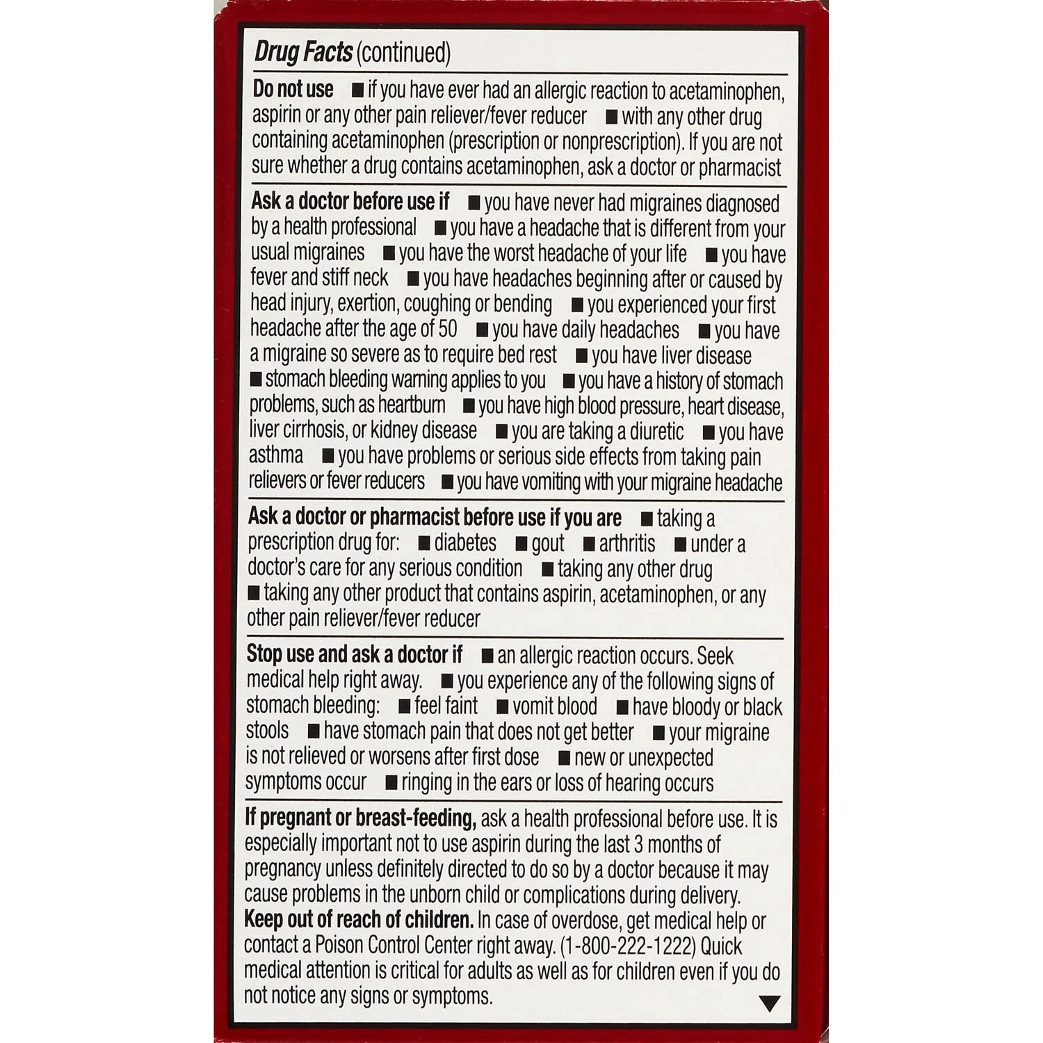 slide 9 of 10, Cvs Migraine Relief Acetaminophen Aspirin (Nsaid) & Caffeine Tablets, 24 Ct, 24 ct