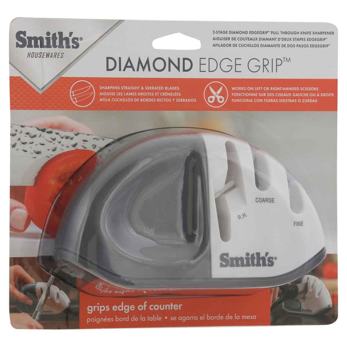 slide 2 of 9, Smith's Housewares Diamond Edge Grip Pull Through Knife 2-Stage Sharpner 1 ea, 1 ct
