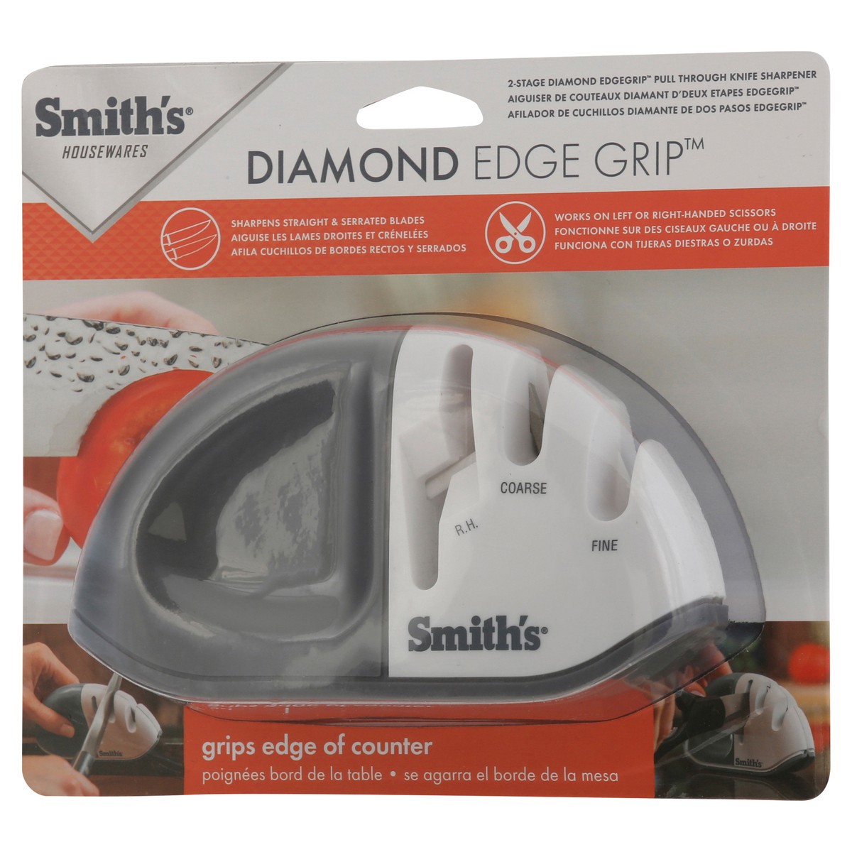 slide 3 of 9, Smith's Housewares Diamond Edge Grip Pull Through Knife 2-Stage Sharpner 1 ea, 1 ct