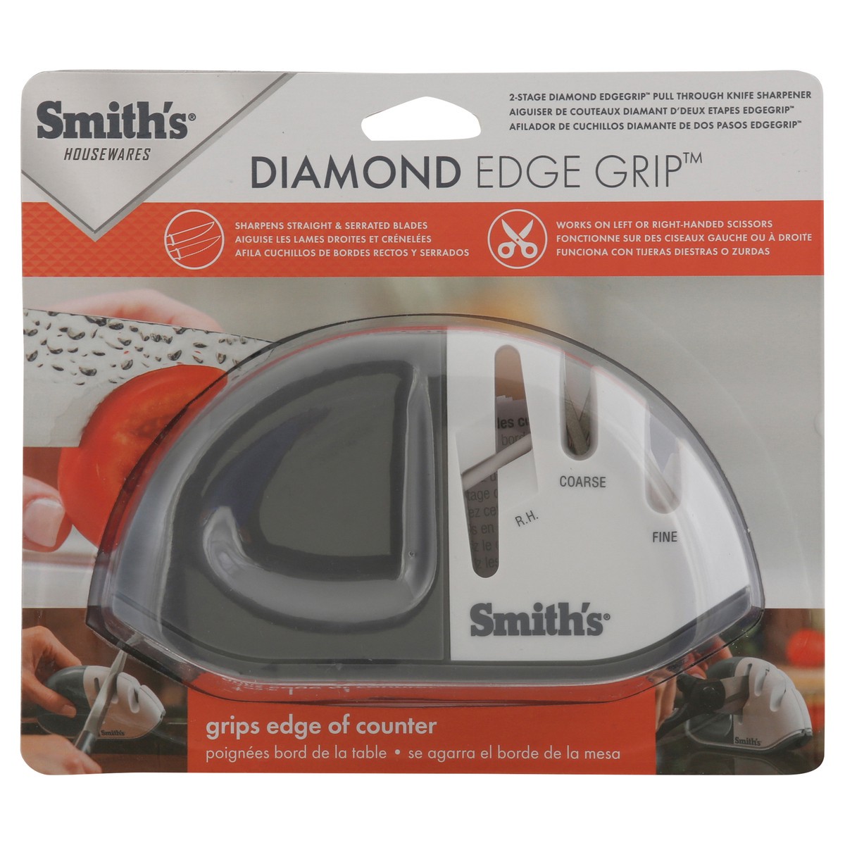 slide 1 of 9, Smith's Housewares Diamond Edge Grip Pull Through Knife 2-Stage Sharpner 1 ea, 1 ct