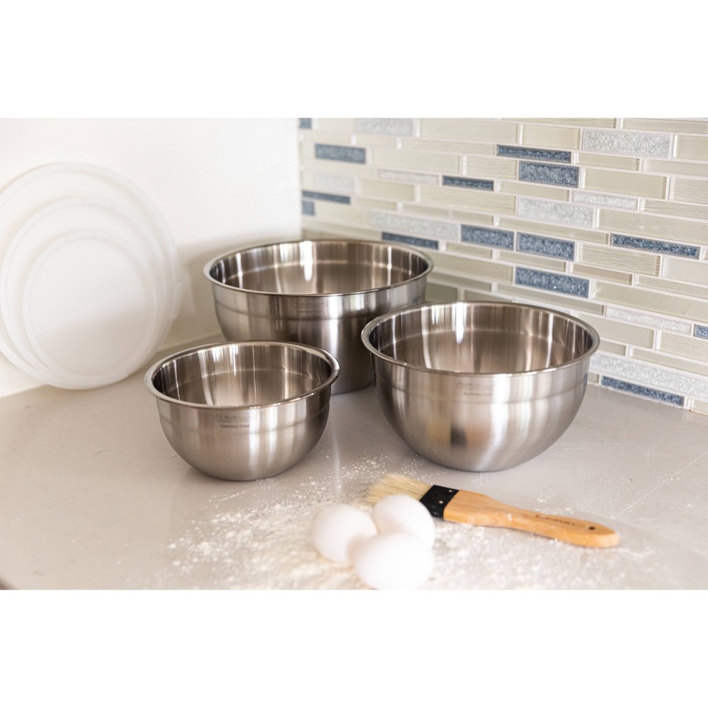slide 2 of 6, Cuisinart Set of 3 Stainless Steel Mixing Bowls with Lids - CTG-00-SMB, 1 ct
