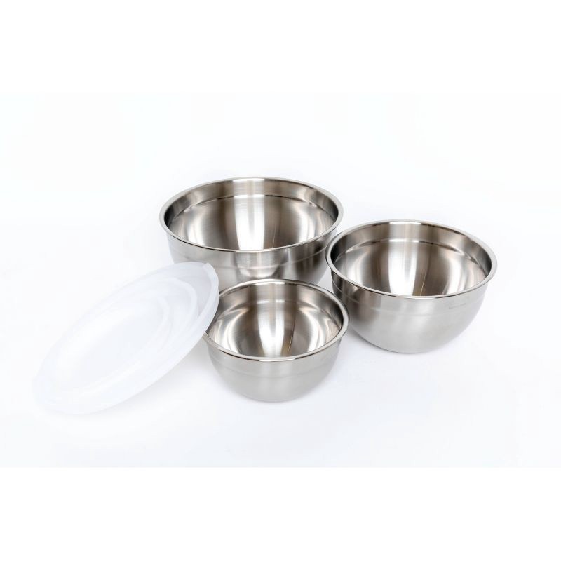 slide 4 of 6, Cuisinart Set of 3 Stainless Steel Mixing Bowls with Lids, 1 ct