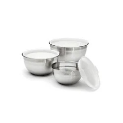Cuisinart Set of 3 Stainless Steel Mixing Bowls with Lids