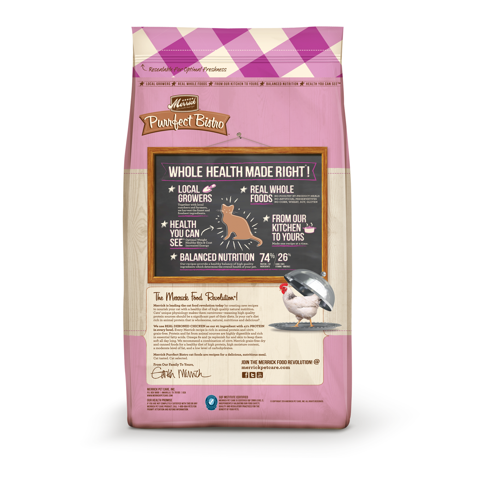 slide 4 of 4, Merrick Purrfect Bistro Premium Grain Free Natural Dry Cat Food For Young Cats, Healthy Kitten Food Recipe, 4 lb