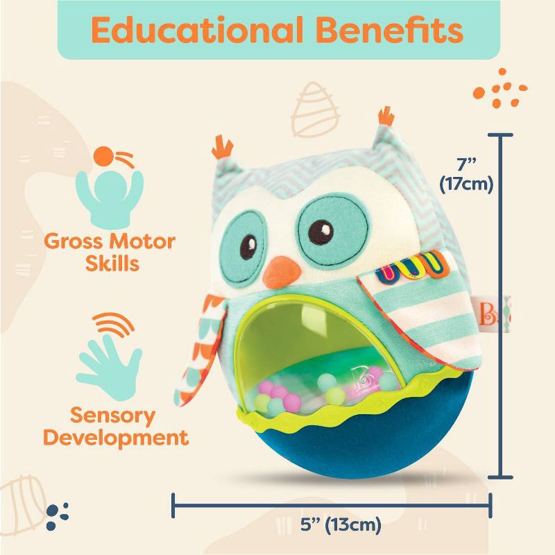 slide 3 of 7, B. baby Roly-Poly Baby Toy - Owl Be Back, 1 ct