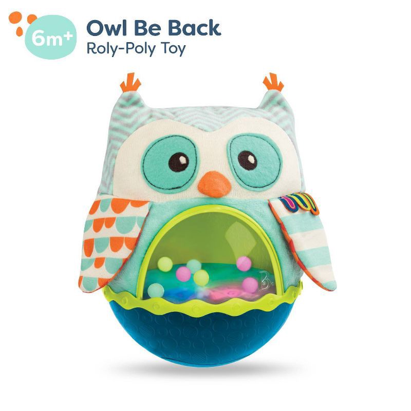 slide 3 of 7, B. baby Roly-Poly Baby Toy - Owl Be Back, 1 ct