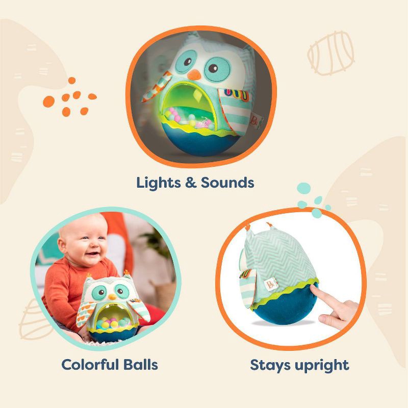 slide 4 of 7, B. baby Roly-Poly Baby Toy - Owl Be Back, 1 ct
