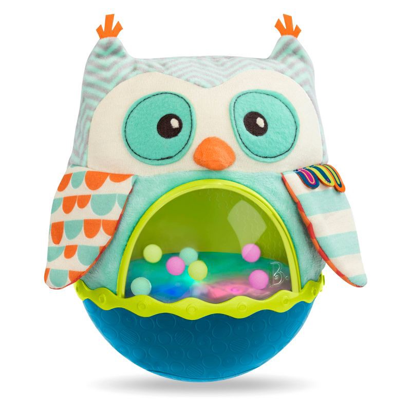 slide 1 of 7, B. baby Roly-Poly Baby Toy - Owl Be Back, 1 ct