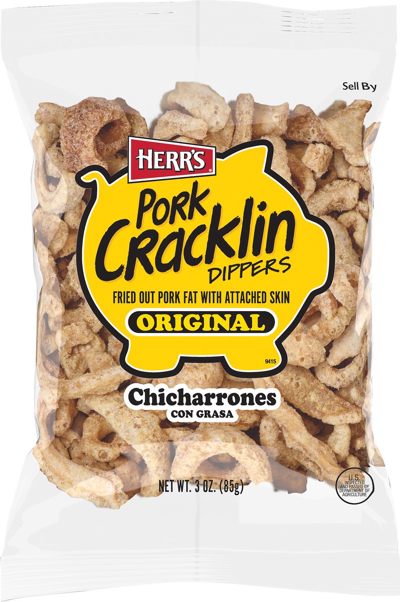 slide 5 of 12, Herr's Pork Cracklin Dippers Original Chicharrones 3 oz, 3 oz