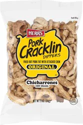 Herr's Pork Cracklin Dippers Original Chicharrones 3 oz