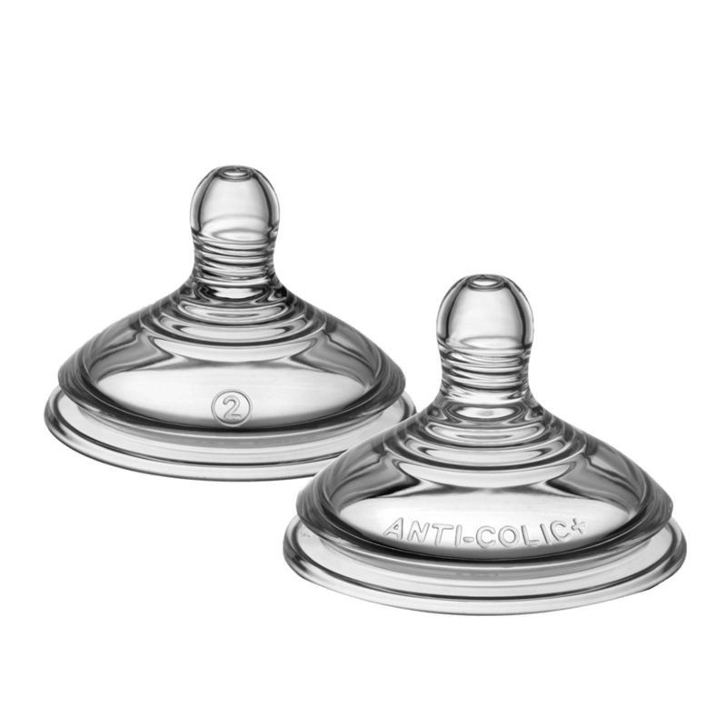 slide 1 of 6, Tommee Tippee Anti-colic 2pk Medium Flow Nipples - Clear, 2 ct