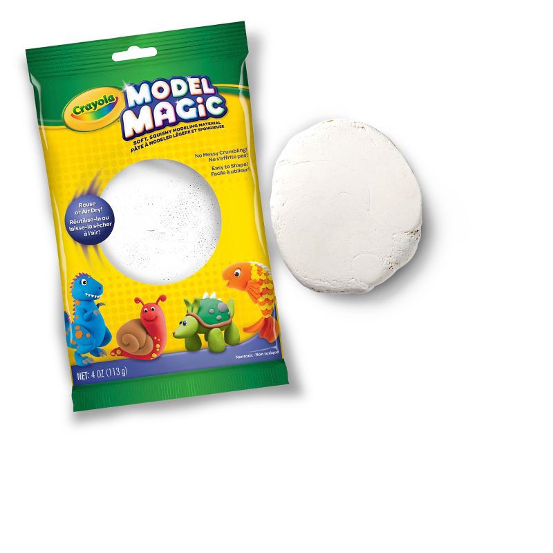 slide 2 of 6, Crayola 4oz Model Magic - White: Non-Drying, Reusable, Non-Toxic Modeling Clay for Kids, Creative Thinking, Ages 3+, 4 oz